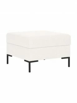 Westwing Collection Pouf de canapé beige avec coffre Luna, larg. 80 x haut. 45 cm