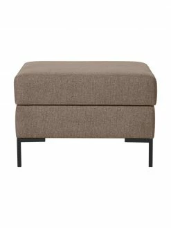 Westwing Collection Pouf de canapé brun avec coffre Luna, larg. 80 x haut. 45 cm -furniture Soldes Pouf de canape brun avec coffre Luna 2