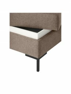 Westwing Collection Pouf de canapé brun avec coffre Luna, larg. 80 x haut. 45 cm -furniture Soldes Pouf de canape brun avec coffre Luna 4