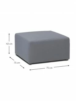 Westwing Collection Pouf de canapé d'extérieur gris foncé Simon, larg. 75 x haut. 42 cm -furniture Soldes Pouf de canape dexterieur gris fonce Simon 3