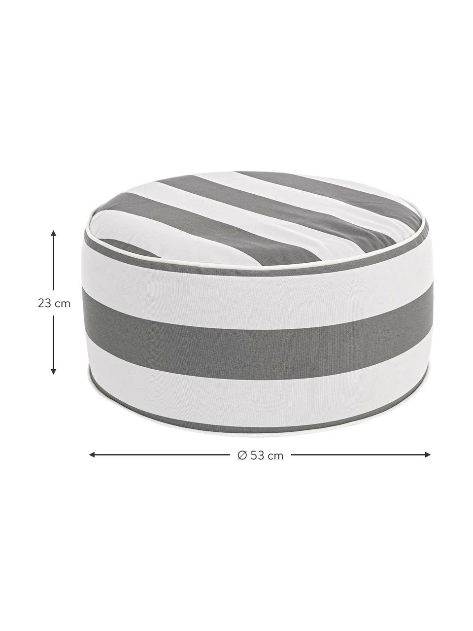 Bizzotto Pouf d'extérieur gonflable Stripes, Ø 53 x haut. 23 cm 3 Bizzotto Pouf d'extérieur gonflable Stripes, Ø 53 x haut. 23 cm – Image 3