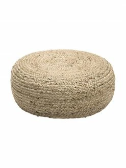 Westwing Collection Pouf en jute fait à la main Bono, Ø 58 cm, haut. 21 cm -furniture Soldes Pouf en jute fait a la main Bono 15