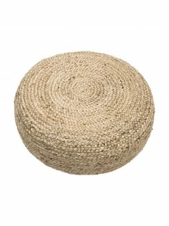 Westwing Collection Pouf en jute fait à la main Bono, Ø 58 cm, haut. 21 cm -furniture Soldes Pouf en jute fait a la main Bono 16