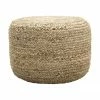 Westwing Collection Pouf en jute fait à la main Bono, Ø 50 x haut. 36 cm