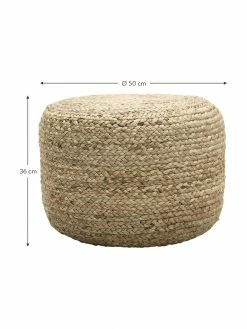 Westwing Collection Pouf en jute fait à la main Bono, Ø 50 x haut. 36 cm -furniture Soldes Pouf en jute fait a la main Bono 21