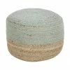 Westwing Collection Pouf en jute fait &agrave; la main Bono, Ø 50 x haut. 36 cm