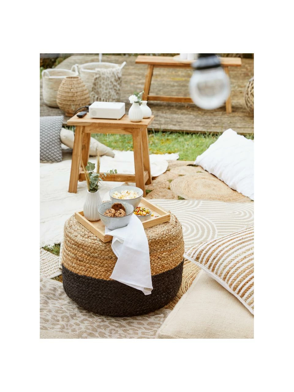 Westwing Collection Pouf en jute fait à la main Bono, Ø 50 x haut. 36 cm 3 Westwing Collection Pouf en jute fait à la main Bono, Ø 50 x haut. 36 cm – Image 3