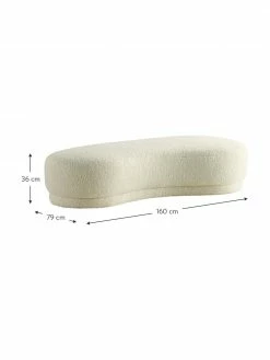 Pouf en peluche blanc crème Coconino, larg. 160 x haut. 36 cm -furniture Soldes Pouf en peluche blanc creme Coconino 3
