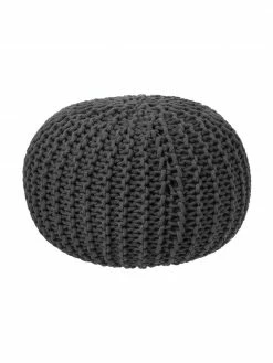 Westwing Collection Pouf en tricot main Dori, Ø 55 x haut. 35 cm