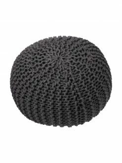 Westwing Collection Pouf en tricot main Dori, Ø 55 x haut. 35 cm -furniture Soldes Pouf en tricot main Dori 16