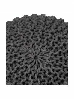 Westwing Collection Pouf en tricot main Dori, Ø 55 x haut. 35 cm -furniture Soldes Pouf en tricot main Dori 17