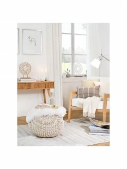 Westwing Collection Pouf en tricot main Dori, Ø 55 x haut. 35 cm -furniture Soldes Pouf en tricot main Dori 2