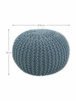 Westwing Collection Pouf en tricot main Dori, Ø 55 x haut. 35 cm -furniture Soldes Pouf en tricot main Dori 27