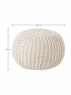 Westwing Collection Pouf en tricot main Dori, Ø 55 x haut. 35 cm -furniture Soldes Pouf en tricot main Dori 3