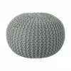 Westwing Collection Pouf en tricot main Dori, Ø 55 x haut. 35 cm