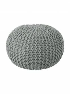 Westwing Collection Pouf en tricot main Dori, Ø 55 x haut. 35 cm