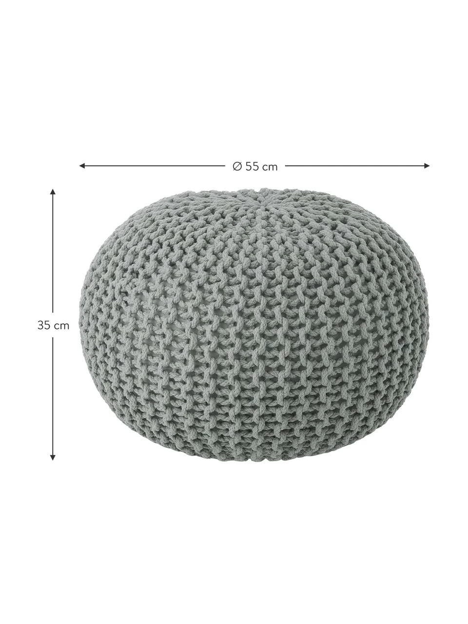 Westwing Collection Pouf en tricot main Dori, Ø 55 x haut. 35 cm 3 Westwing Collection Pouf en tricot main Dori, Ø 55 x haut. 35 cm – Image 3