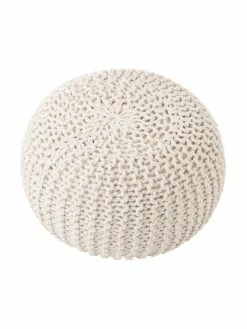 Westwing Collection Pouf en tricot main Dori, Ø 55 x haut. 35 cm -furniture Soldes Pouf en tricot main Dori 4