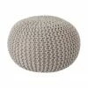 Westwing Collection Pouf en tricot main Dori, Ø 55 x haut. 35 cm