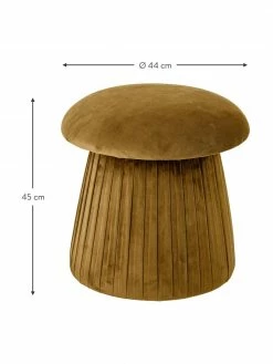 Bloomingville Pouf en velours brun Roberta, Ø 44 x haut. 45 cmSeulement 1 produit disponible -furniture Soldes Pouf en velours brun Roberta 2