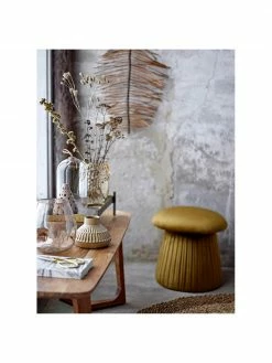 Bloomingville Pouf en velours brun Roberta, Ø 44 x haut. 45 cmSeulement 1 produit disponible -furniture Soldes Pouf en velours brun Roberta 3