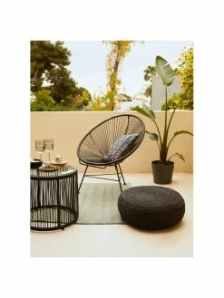 Westwing Collection Pouf jute fait à la main boho Bono, Ø 58 cm, haut. 21 cm -furniture Soldes Pouf jute fait a la main boho Bono 3