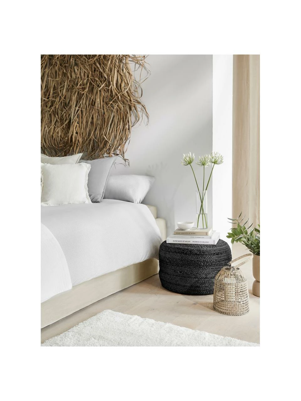 Westwing Collection Pouf jute fait à la main boho Bono, Ø 50 x haut. 36 cm 2 Westwing Collection Pouf jute fait à la main boho Bono, Ø 50 x haut. 36 cm – Image 2