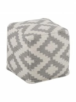 Westwing Collection Pouf motif ethnique tissé main Napua, larg. 40 x haut. 40 cm