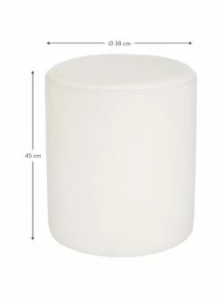 Westwing Collection Pouf rond blanc crème Daisy, Ø 38 x haut. 45 cm -furniture Soldes Pouf rond blanc creme Daisy 2
