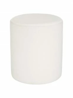 Westwing Collection Pouf rond blanc crème Daisy, Ø 38 x haut. 45 cm