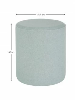 Westwing Collection Pouf rond bleu-vert Daisy, Ø 38 x haut. 45 cm -furniture Soldes Pouf rond bleu vert Daisy 2