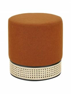 Westwing Collection Pouf rond en cannage Mara, Ø 37 x haut. 39 cm