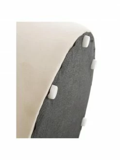 Westwing Collection Pouf rond en velours beige Daisy, Ø 54 x haut. 38 cm -furniture Soldes Pouf rond en velours beige Daisy 5