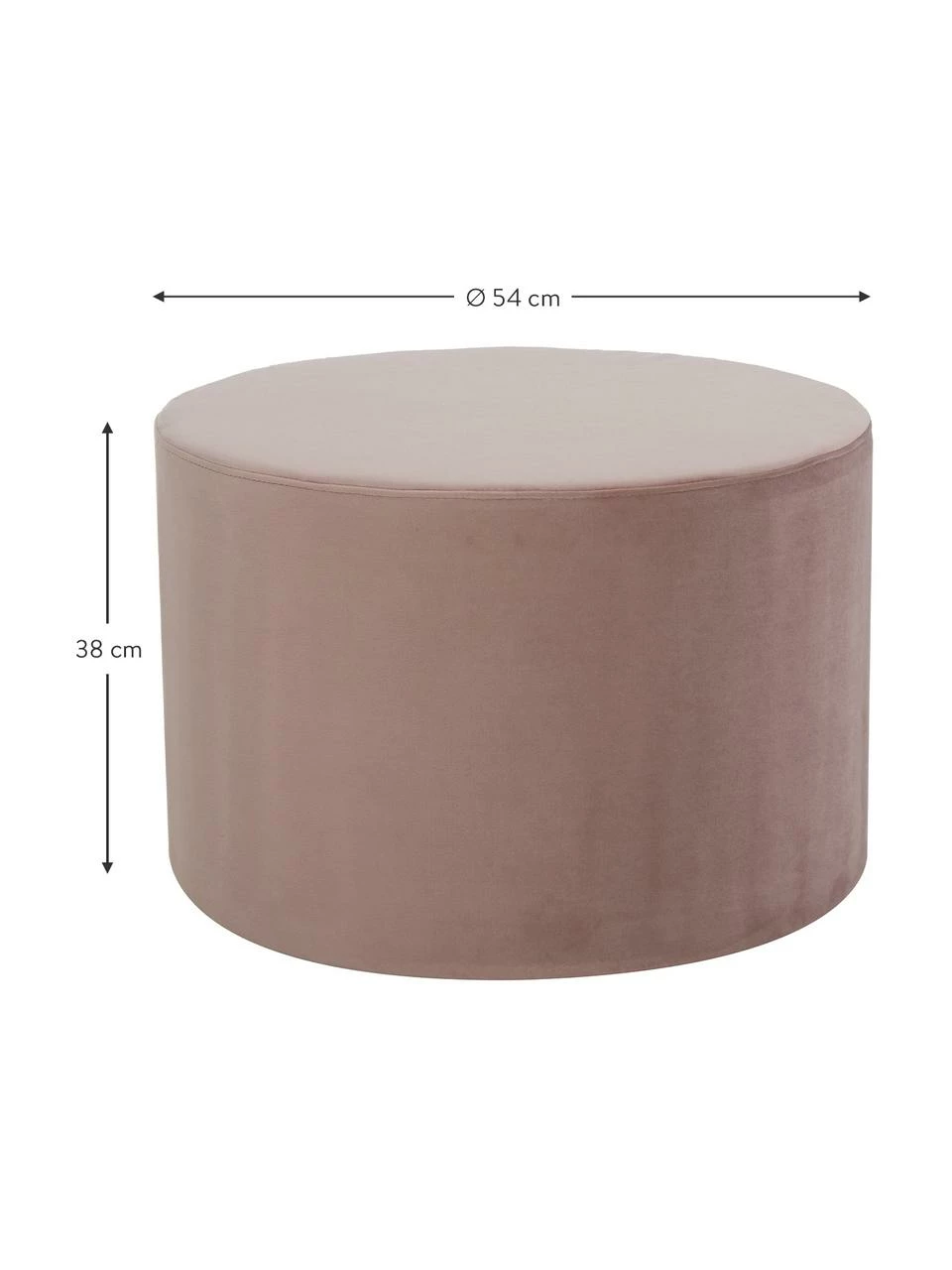 Westwing Collection Pouf rond en velours rose Daisy, Ø 54 x haut. 38 cm 4 Westwing Collection Pouf rond en velours rose Daisy, Ø 54 x haut. 38 cm – Image 4