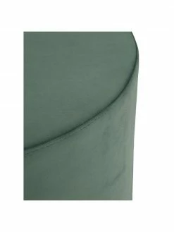 Westwing Collection Pouf rond en velours vert clair Daisy, Ø 54 x haut. 38 cm -furniture Soldes Pouf rond en velours vert clair Daisy 4