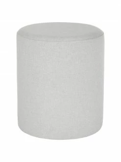 Westwing Collection Pouf rond gris clair Daisy, Ø 38 x haut. 45 cm