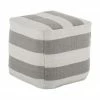 Westwing Collection Pouf rond gris tiss&eacute; main Lani, larg. 40 x haut. 40 cm