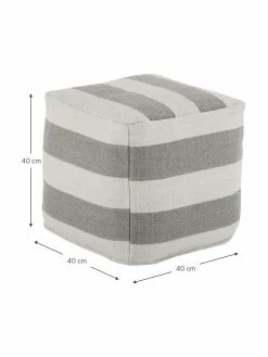 Westwing Collection Pouf rond gris tissé main Lani, larg. 40 x haut. 40 cm -furniture Soldes Pouf rond gris tisse main Lani 8