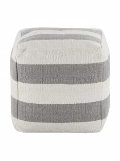 Westwing Collection Pouf rond gris tissé main Lani, larg. 40 x haut. 40 cm -furniture Soldes Pouf rond gris tisse main Lani 9