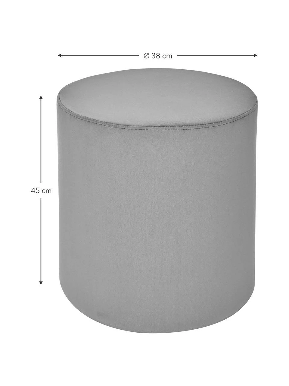 Westwing Collection Pouf rond velours Daisy, Ø 38 x haut. 45 cm 3 Westwing Collection Pouf rond velours Daisy, Ø 38 x haut. 45 cm – Image 3