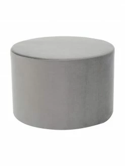 Westwing Collection Pouf rond velours Daisy, Ø 54 x haut. 38 cm