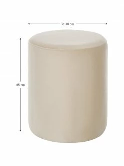 Westwing Collection Pouf rond velours Daisy, Ø 38 x haut. 45 cm -furniture Soldes Pouf rond velours Daisy 2