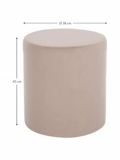 Westwing Collection Pouf rond velours Daisy, Ø 38 x haut. 45 cm -furniture Soldes Pouf rond velours Daisy 8