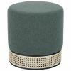 Westwing Collection Pouf rond vert Mara, Ø 37 x haut. 39 cm