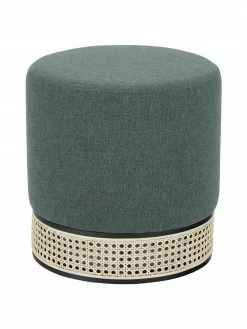 Westwing Collection Pouf rond vert Mara, Ø 37 x haut. 39 cm