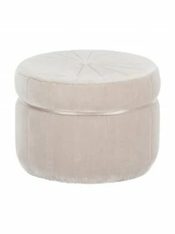 Westwing Collection Pouf velours Birdie, Ø 51 x haut. 38 cm