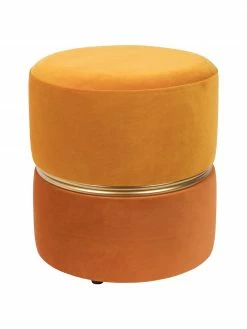 Pouf velours Bubbly, Ø 35 x haut. 39 cm