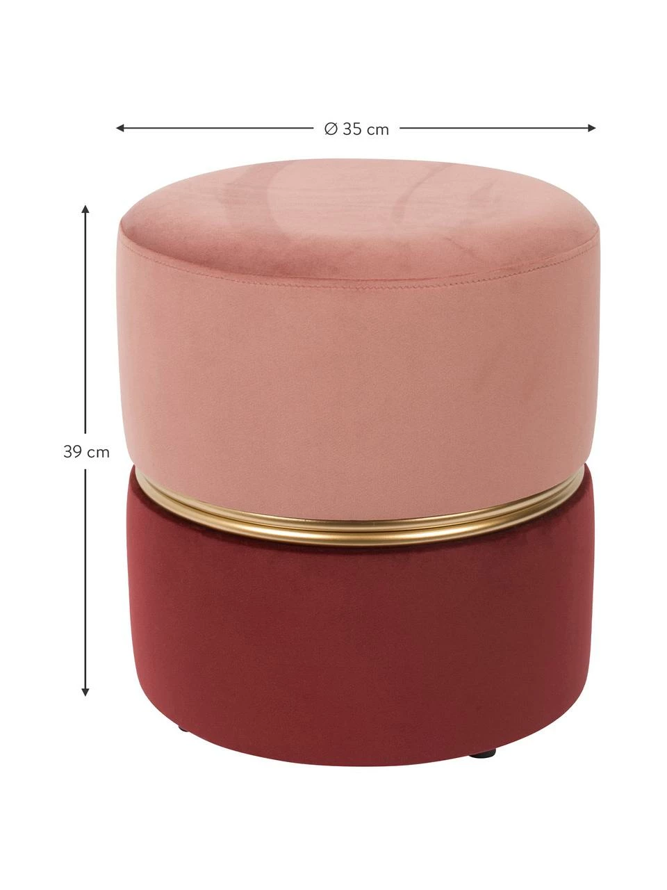 Pouf velours Bubbly, Ø 35 x haut. 39 cm 3 Pouf velours Bubbly, Ø 35 x haut. 39 cm – Image 3