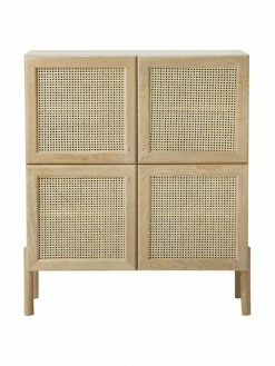 Westwing Collection Rangement bois de chêne avec cannage Jolie, larg. 106 x haut. 127 cm 10 Westwing Collection Rangement bois de chêne avec cannage Jolie, larg. 106 x haut. 127 cm -furniture Soldes Rangement bois de chene avec cannage Jolie 4