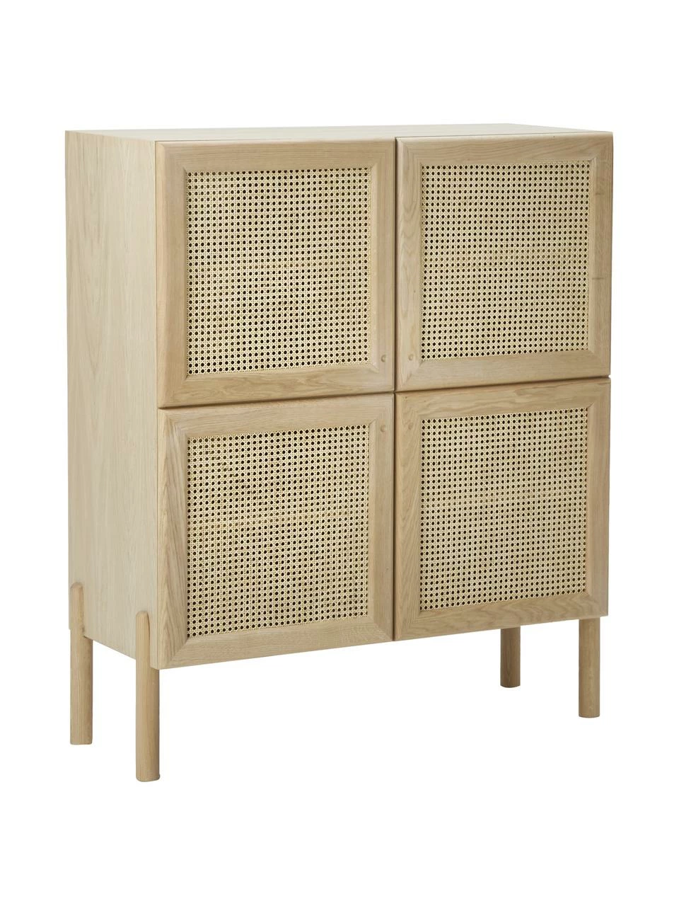 Westwing Collection Rangement bois de chêne avec cannage Jolie, larg. 106 x haut. 127 cm 1 Westwing Collection Rangement bois de chêne avec cannage Jolie, larg. 106 x haut. 127 cm